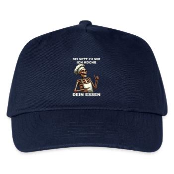 Funny Skeleton Chef Outfit - Be Kind to Me - Kids’ Baseball Cap - navy - Front