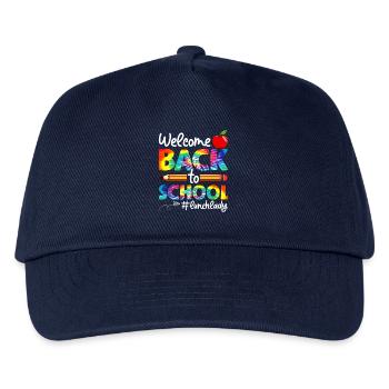 Lunch Lady Crew Tie Dye Leopard Back to School - Kids’ Baseball Cap - navy - Front