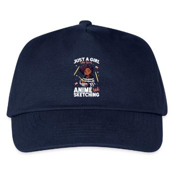 Nur Ein Mädchen Das Anime Liebt Und Zeichnet Otaku - Kinder Basecap - Navy - Vorne