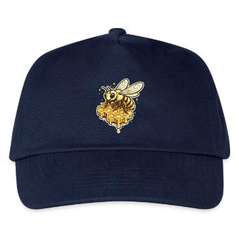 Honeycomb Bee Motif - Kids’ Baseball Cap - navy - Front