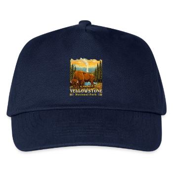Yellowstone-Nationalpark Buffalo-Camping - Kinder Basecap - Navy - Vorne
