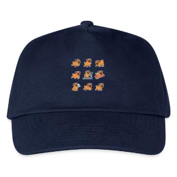 Lustiger Mops Joggen Marathon Laeufer - Kinder Basecap - Navy - Vorne