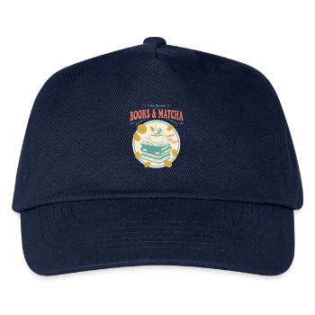 Books And Matcha A Zen Moment Whisk Sip Read - Kids’ Baseball Cap - navy - Front