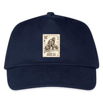 Kinda Fit Sorta Fat Bigfoot Gewichtheben - Kinder Basecap - Navy - Vorne