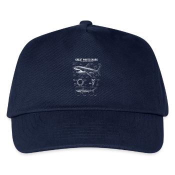 Meeresbiologie der Anatomie des Weißen Hais - Kinder Basecap - Navy - Vorne