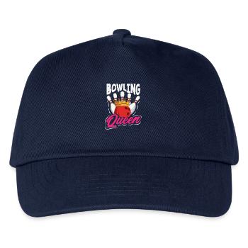 Bowling Queen with Crown Skittles - Kids’ Baseball Cap - navy - Front