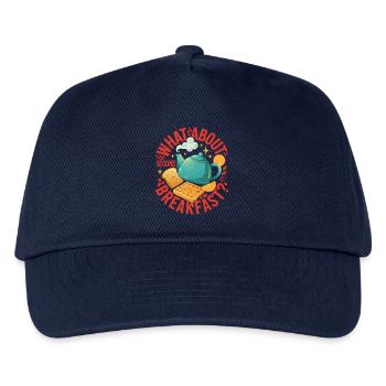 Frühstück Wie wäre es mit zweitem Frühstücksbrunch - Kinder Basecap - Navy - Vorne