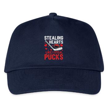 Stealing hearts like pucks - Kids’ Baseball Cap - navy - Front