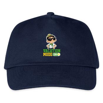 Vacation Mode On Katze Urlaub Spruch Hawaii - Kinder Basecap - Navy - Vorne