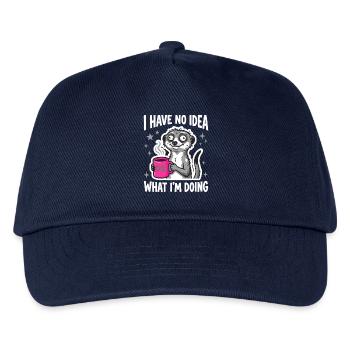 I Have No Idea What I'm Doing Erdmännchen Kaffee - Kinder Basecap - Navy - Vorne