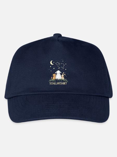 Schlafshirt Schafshirt Schaf Katze Hase Sternbild - Kinder Basecap - Navy
