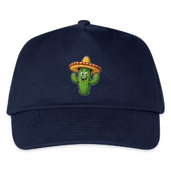 Lustiger Kaktus mit Sombrero - Kinder Basecap - Navy - Vorne