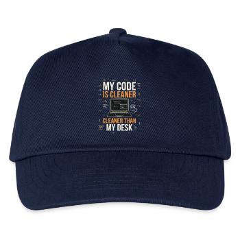 Mein Code ist sauberer als mein Schreibtisch - Kinder Basecap - Navy - Vorne