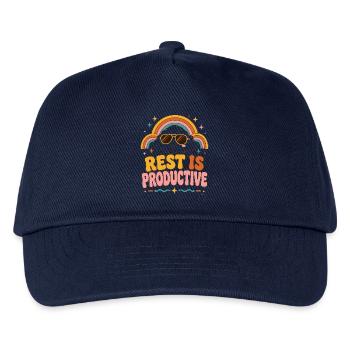 Rest ist produktiv Regenbogen - Kinder Basecap - Navy - Vorne