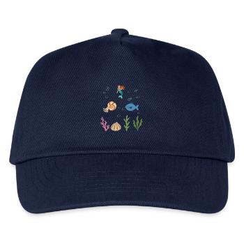 Meerjungfrau Unterwasser Kinder Nautilus Fisch - Kinder Basecap - Navy - Vorne