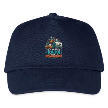 Ein echter Papa zieht Wohnwagen - Kinder Basecap - Navy - Vorne