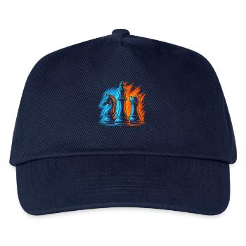 Schachspiel Kinder Schachfiguren Herren Schach - Kinder Basecap - Navy - Vorne