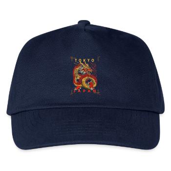 Japanischer Drache – Tokyo Japan Asia Design - Kinder Basecap - Navy - Vorne