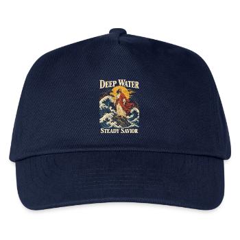 Deep Water Steady Savior Christian Faith Jesus - Kinder Basecap - Navy - Vorne