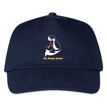 Der Bizeps brennt Muskeln Sport Fitness - Kinder Basecap - Navy - Vorne