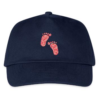 Liberty Fußabdrücke rot - Kinder Basecap - Navy - Vorne