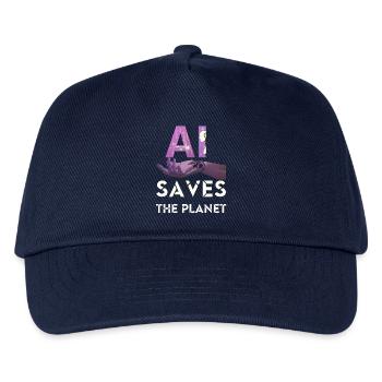 KI RETTET DEN PLANETEN Künstliche Intelligenz - Kinder Basecap - Navy - Vorne