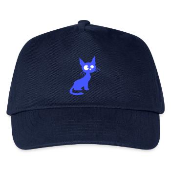 Crazy Cat Squints Funny Eyes Grimace Fun - Kids’ Baseball Cap - navy - Front