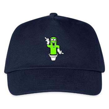 Kaktus Kakteen Gesicht Stachelig Lustig Grimasse - Kinder Basecap - Navy - Vorne
