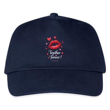 Valentinstag Geschenk Kussmund Herzen - Kinder Basecap - Navy - Vorne