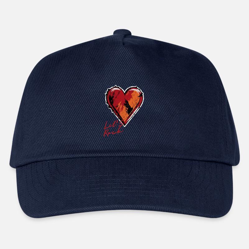 Herz - Lets Rock - Valentinstag und Freundschaft - Kinder Basecap - Navy