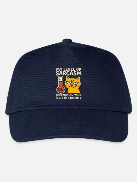 Freche Katze Sarkasmus Grafik T-Shirt - Kinder Basecap - Navy