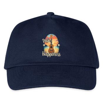 Pick Happiness! Ukulele Sunset - Kinder Basecap - Navy - Vorne