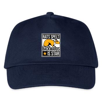 Rats Spelt Backwards Is Star Lustiger Ratte Spruch - Kinder Basecap - Navy - Vorne