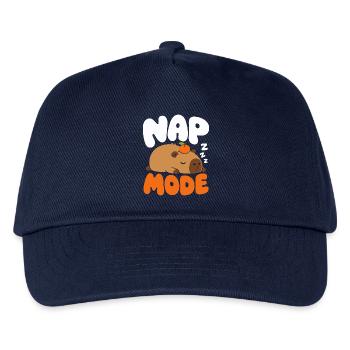 Capybara Nap Mode – Schlafen mit Mandarine - Kinder Basecap - Navy - Vorne