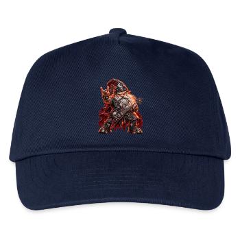 Heavy Metal Zwerg – Rocker mit E-Gitarre - Kinder Basecap - Navy - Vorne