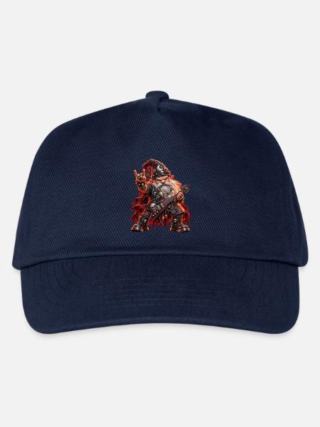 Heavy Metal Zwerg – Rocker mit E-Gitarre - Kinder Basecap - Navy