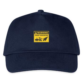 Forest Harvesting Warning Log harvester icon - Kids’ Baseball Cap - navy - Front