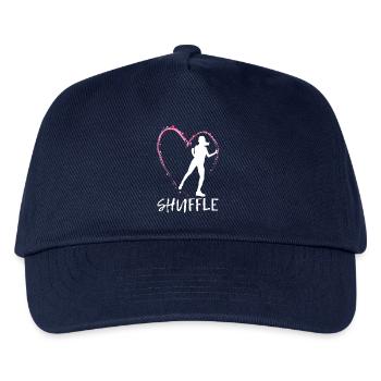Liebe Shuffle Tanz - rosa Herz mit Tänzerin - Kinder Basecap - Navy - Vorne