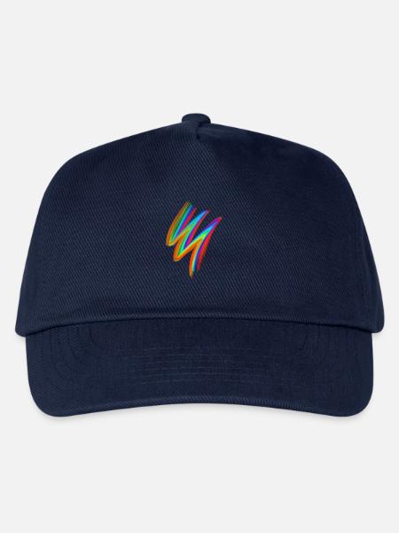 Neon Rainbow Brushstroke – Festival Streetwear - Kinder Basecap - Navy