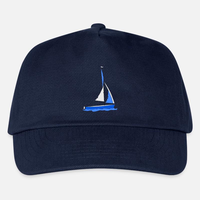 Segelboot im Wasser Blau - Kinder Basecap - Navy