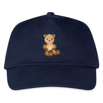 zuckersüßer goldiger Bär als tierischer Begleiter - Kinder Basecap - Navy - Vorne