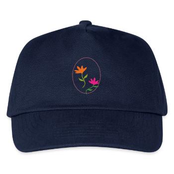 Osterei mit zwei Blumen - Kinder Basecap - Navy - Vorne