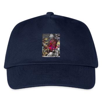 Urbaner Graffiti-Schädel-Schmetterling - Kinder Basecap - Navy - Vorne