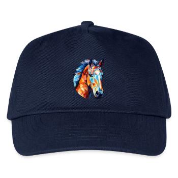Horse Polygon Horse Head Horses - Kids’ Baseball Cap - navy - Front