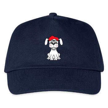 chien nerd hornglasses geek bretelles intelligent drôle - Casquette de baseball Enfant - marine - Devant