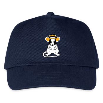 Maus Raggae Jamaika Hut Rasta Locken Chill Mütze - Kinder Basecap - Navy - Vorne