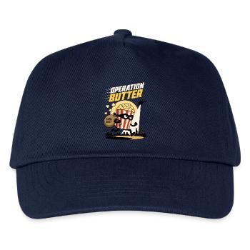 Operation Butter – Lustiger Popcorn Agent - Kinder Basecap - Navy - Vorne