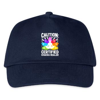 Vorsicht - Chakra-Profi - Kinder Basecap - Navy - Vorne