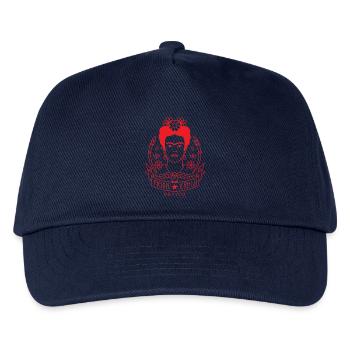 Frida Kahlo Portrait Blumenkranz Rot - Kinder Basecap - Navy - Vorne
