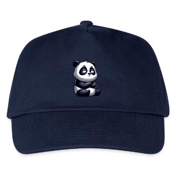Funny Panda Comic Whimsical Skeptical Bull - Kids’ Baseball Cap - navy - Front